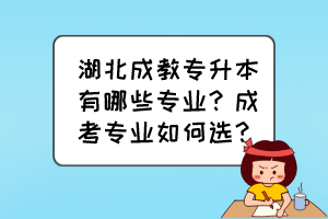 湖北成教專升本有哪些專業(yè)？成考專業(yè)如何選？