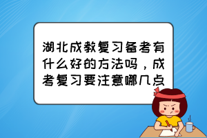 湖北成教復(fù)習(xí)備考有什么好的方法嗎，成考復(fù)習(xí)要注意哪幾點(diǎn)？