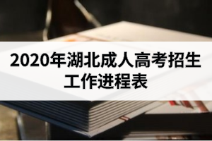 2020年湖北成人高考招生工作進程表
