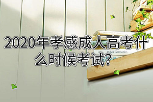 2020年孝感成人高考什么時候考試？