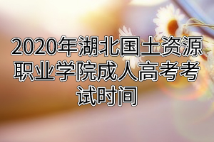 2020年湖北國土資源職業(yè)學院成人高考考試時間