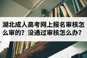 湖北成人高考網(wǎng)上報名審核怎么審的？沒通過審核怎么辦？