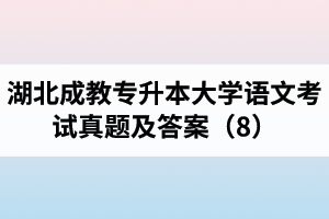 湖北成教專升本大學(xué)語文考試真題及答案（8）