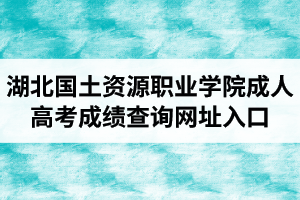 2020年湖北國土資源職業(yè)學院成人高考成績查詢網(wǎng)址入口