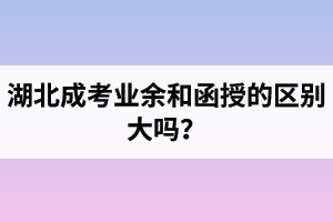 湖北成考業(yè)余和函授的區(qū)別大嗎？