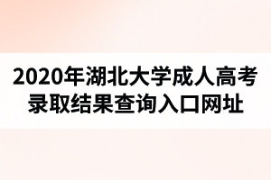 2020年湖北大學(xué)成人高考錄取結(jié)果查詢?nèi)肟诰W(wǎng)址