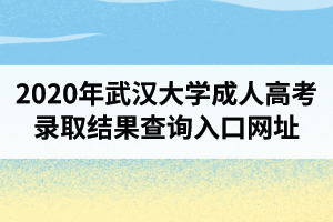 2020年武漢大學(xué)成人高考錄取結(jié)果查詢?nèi)肟诰W(wǎng)址