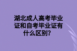 湖北成人高考畢業(yè)證和自考畢業(yè)證有什么區(qū)別？