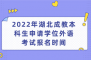 2022年湖北成教本科生申請學位外語考試報名時間
