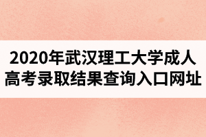 2020年武漢理工大學(xué)成人高考錄取結(jié)果查詢?nèi)肟诰W(wǎng)址