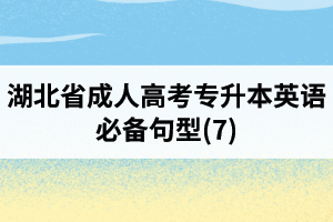 湖北省成人高考專升本英語必備句型(7)