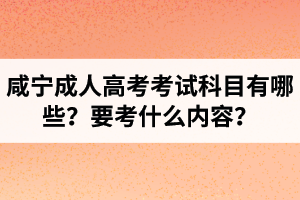 咸寧成人高考考試科目有哪些？要考什么內(nèi)容？