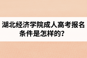 湖北經(jīng)濟(jì)學(xué)院成人高考報(bào)名條件是怎樣的？