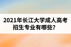 2021年長江大學成人高考招生專業(yè)有哪些？