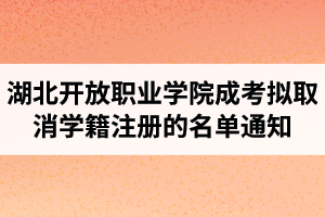 湖北開放職業(yè)學院成考擬取消學籍注冊的名單通知