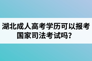 湖北成人高考學(xué)歷可以報(bào)考國(guó)家司法考試嗎？