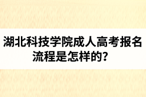 湖北科技學(xué)院成人高考報(bào)名流程是怎樣的？
