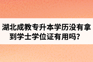 湖北成教專升本學(xué)歷沒有拿到學(xué)士學(xué)位證有用嗎？