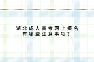 湖北成人高考網(wǎng)上報名有哪些注意事項？
