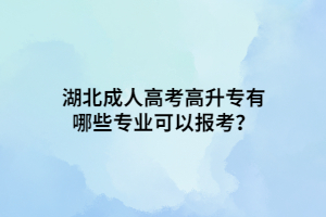 湖北成人高考高升專有哪些專業(yè)可以報(bào)考？