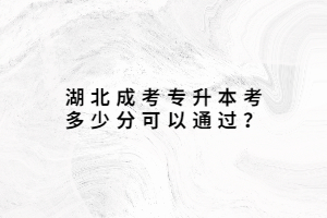 湖北成考專(zhuān)升本考多少分可以通過(guò)？