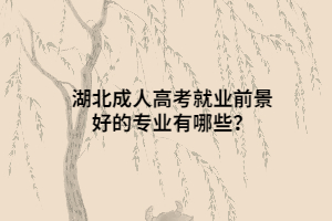 湖北成人高考就業(yè)前景好的專業(yè)有哪些？
