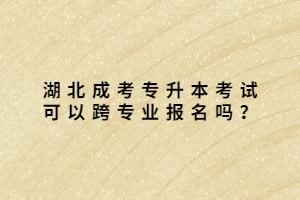 湖北成考專升本考試可以跨專業(yè)報(bào)名嗎？