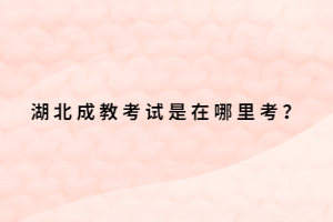 湖北成教考試是在哪里考？