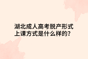 湖北成人高考脫產(chǎn)形式上課方式是什么樣的？