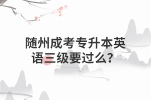隨州成考專(zhuān)升本英語(yǔ)三級(jí)要過(guò)么？