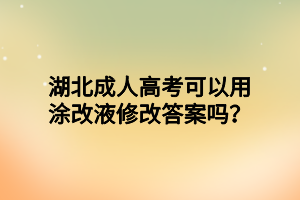 湖北成人高考可以用涂改液修改答案嗎？