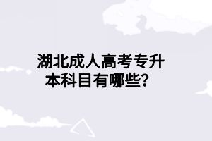 湖北成人高考專升本科目有哪些？