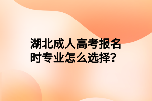 湖北成人高考報名時專業(yè)怎么選擇？