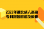 2022年湖北成人高考?？茍竺麜r間及步驟