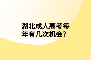 湖北成人高考每年有幾次機會？