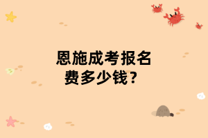 恩施成考報(bào)名費(fèi)多少錢？
