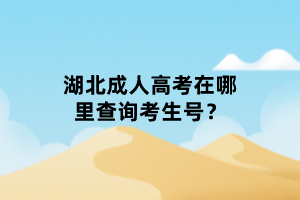 湖北成人高考在哪里查詢考生號？