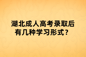 湖北成人高考錄取后有幾種學(xué)習(xí)形式？