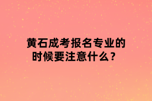 黃石成考報(bào)名專業(yè)的時(shí)候要注意什么？