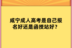 咸寧成人高考是自己報(bào)名好還是函授站好？