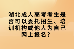 湖北成人高考考生是否可以委托招生、培訓(xùn)機(jī)構(gòu)或他人為自己網(wǎng)上報(bào)名？