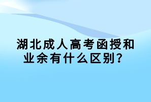 湖北成人高考函授和業(yè)余有什么區(qū)別？