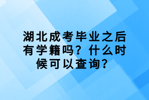 湖北成考畢業(yè)之后有學(xué)籍嗎？什么時(shí)候可以查詢？