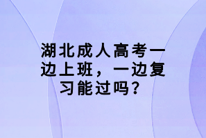 湖北成人高考一邊上班，一邊復(fù)習(xí)能過嗎？