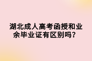 湖北成人高考函授和業(yè)余畢業(yè)證有區(qū)別嗎？