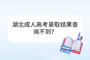 湖北成人高考錄取結(jié)果查詢不到？