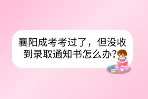 襄陽成考考過了，但沒收到錄取通知書怎么辦？