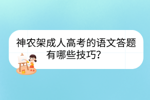 神農(nóng)架成人高考的語(yǔ)文答題有哪些技巧？