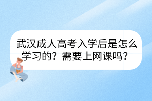 武漢成人高考入學(xué)后是怎么學(xué)習(xí)的？需要上網(wǎng)課嗎？