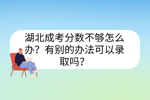 湖北成考分?jǐn)?shù)線不夠怎么辦？有別的辦法可以錄取嗎？